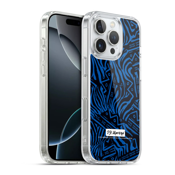 P.D. Moreno Patterns Tribal Zebra Soft Gel Case for Apple iPhone 16 Pro & MagSafe