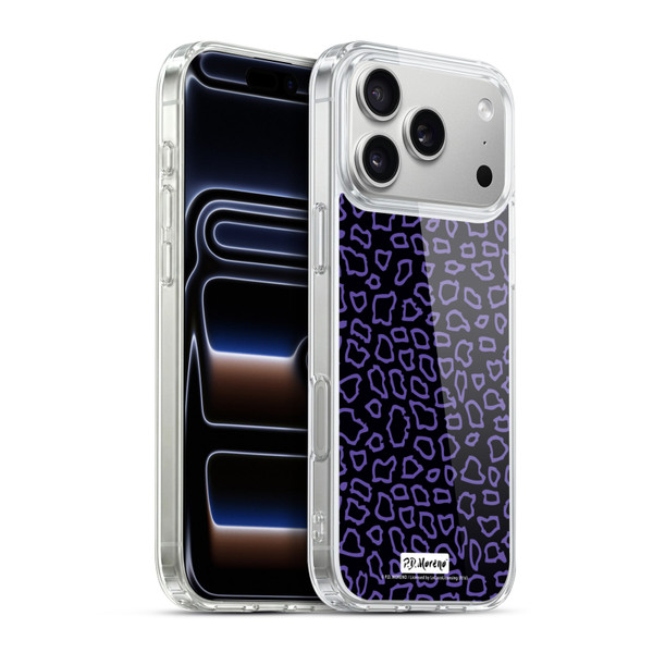 P.D. Moreno Patterns Black Purple Soft Gel Case for Apple iPhone 17 Pro Max