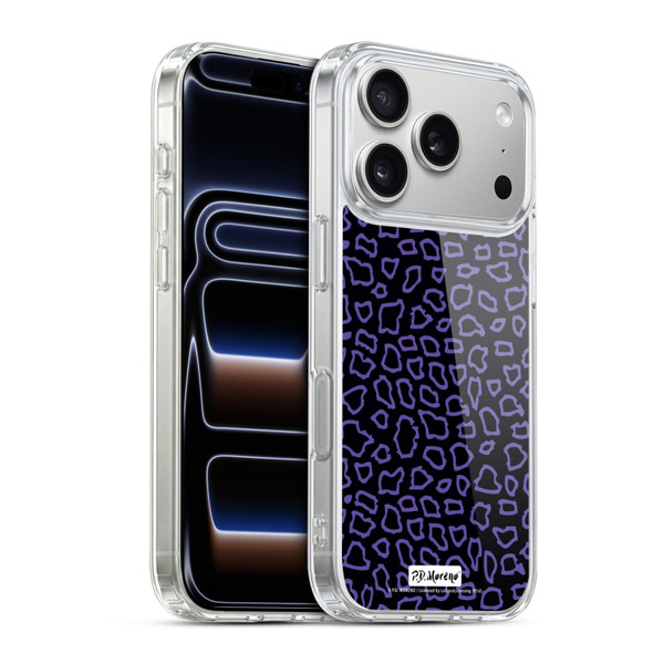 P.D. Moreno Patterns Black Purple Soft Gel Case for Apple iPhone 17 Pro