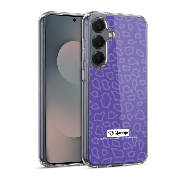 P.D. Moreno Patterns Purple Leopard Soft Gel Case for Samsung Galaxy S25 & MagSafe