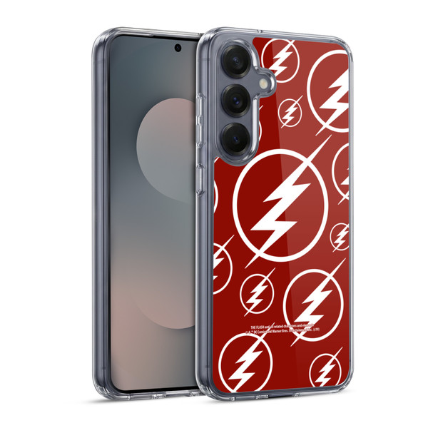 The Flash TV Series Logos Pattern Soft Gel Case for Samsung Galaxy S25 & MagSafe
