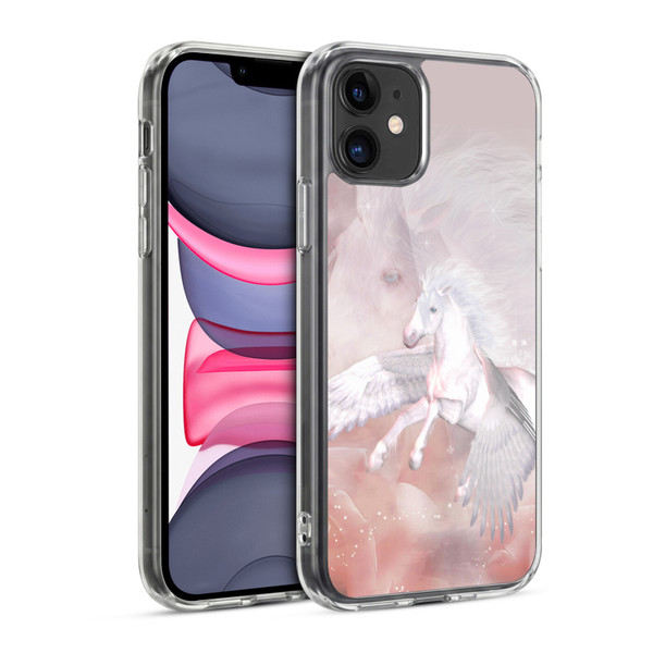 Simone Gatterwe Pegasus And Unicorns Flying Unicorn Soft Gel Case for Apple iPhone 11