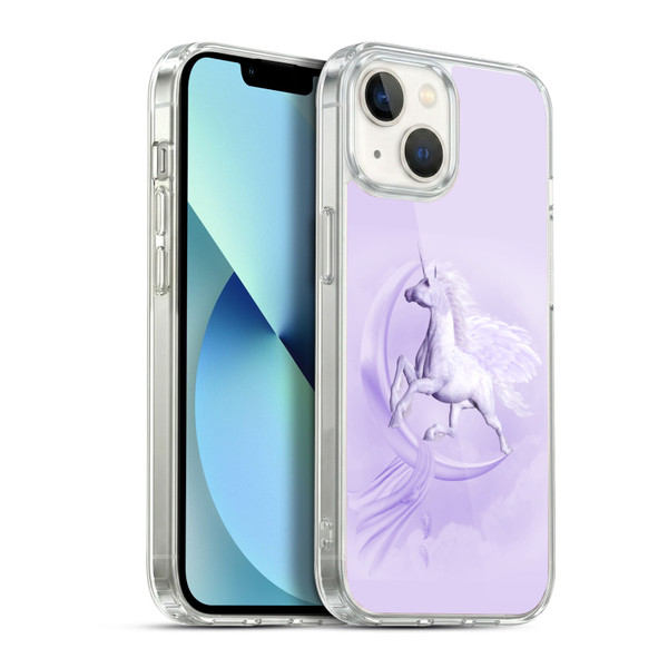 Simone Gatterwe Pegasus And Unicorns Pegasus In Moon Soft Gel Case for Apple iPhone 13
