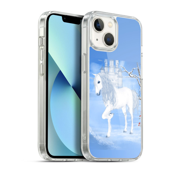 Simone Gatterwe Pegasus And Unicorns White Unicorn Soft Gel Case for Apple iPhone 13