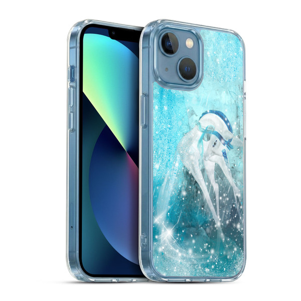 Simone Gatterwe Pegasus And Unicorns Sowflakes Soft Gel Case for Apple iPhone 13 Mini & MagSafe