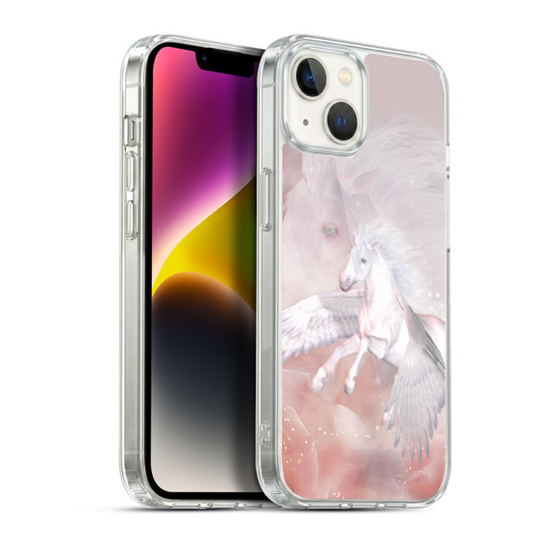 Simone Gatterwe Pegasus And Unicorns Flying Unicorn Soft Gel Case for Apple iPhone 14 Plus & MagSafe
