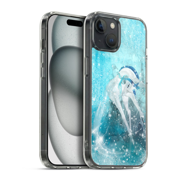 Simone Gatterwe Pegasus And Unicorns Sowflakes Soft Gel Case for Apple iPhone 15 Plus & MagSafe