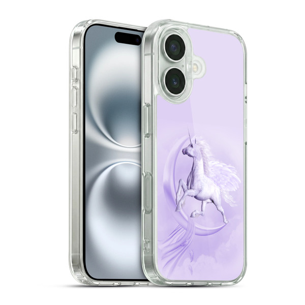 Simone Gatterwe Pegasus And Unicorns Pegasus In Moon Soft Gel Case for Apple iPhone 16 & MagSafe