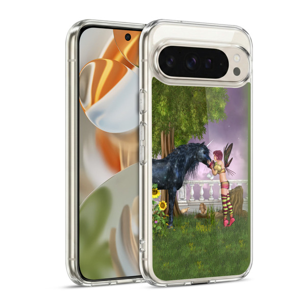 Simone Gatterwe Pegasus And Unicorns Last Black Unicorn Soft Gel Case for Google Pixel 9 / Pixel 9 Pro