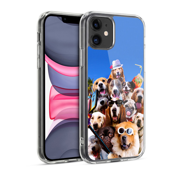 Random Galaxy Animals Beach Dog Selfie With Glasses Soft Gel Case for Apple iPhone 11