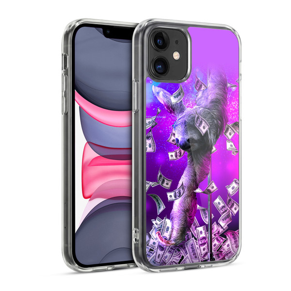 Random Galaxy Animals Dancing Strip Pole Sloth Soft Gel Case for Apple iPhone 11