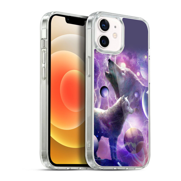Random Galaxy Animals Cosmic Wolf Space Soft Gel Case for Apple iPhone 12 / iPhone 12 Pro & MagSafe