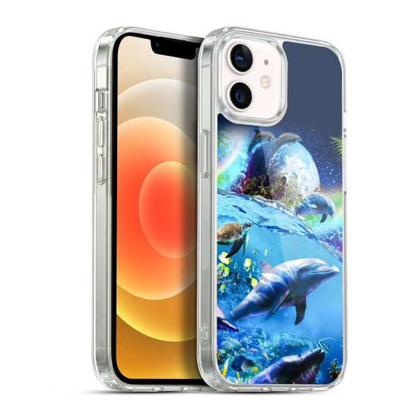 Random Galaxy Animals Galaxy Dolphins Soft Gel Case for Apple iPhone 12 / iPhone 12 Pro & MagSafe