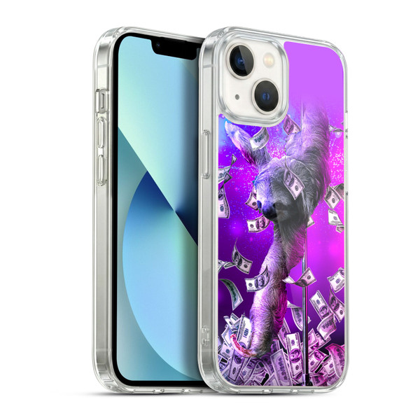 Random Galaxy Animals Dancing Strip Pole Sloth Soft Gel Case for Apple iPhone 13