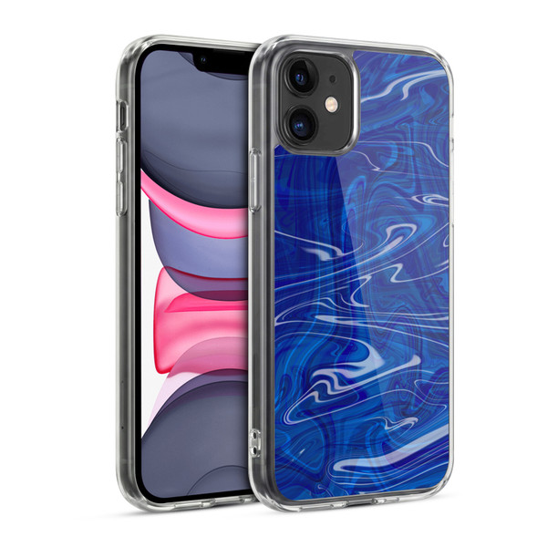 Suzan Lind Marble Dark Blue Soft Gel Case for Apple iPhone 11