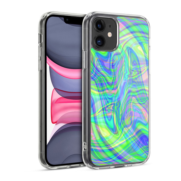Suzan Lind Marble Green Purple Soft Gel Case for Apple iPhone 11