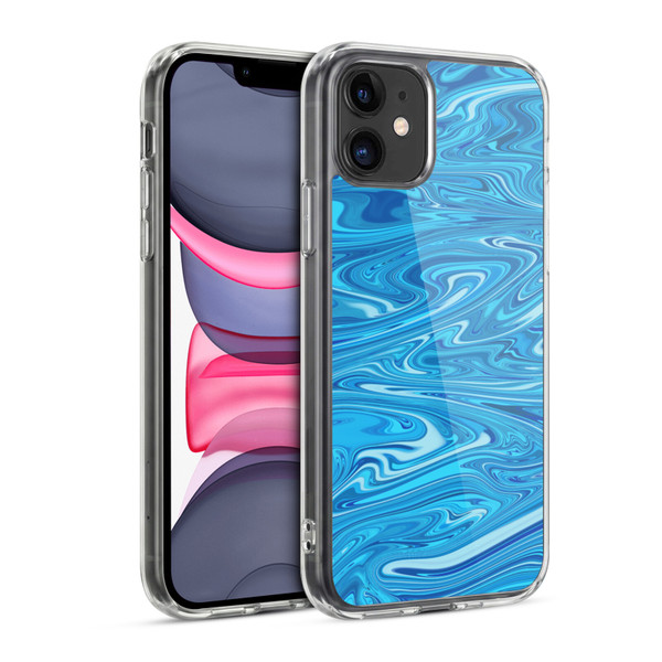Suzan Lind Marble Light Blue Soft Gel Case for Apple iPhone 11