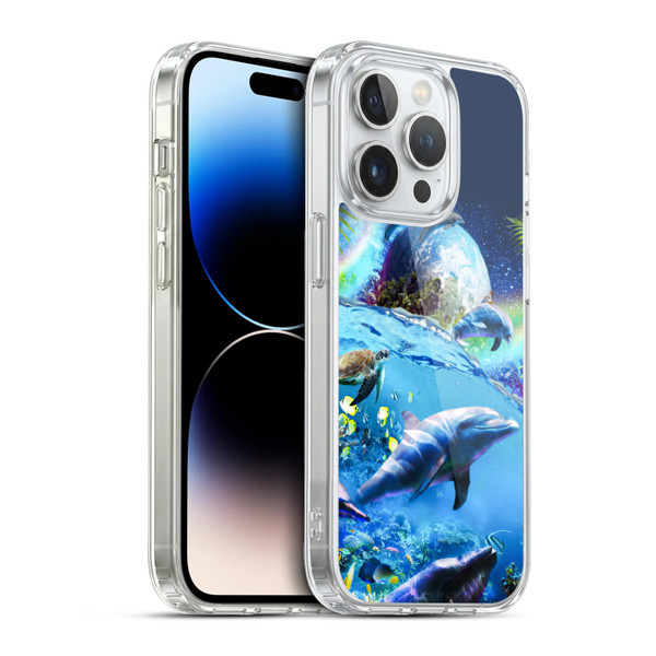 Random Galaxy Animals Galaxy Dolphins Soft Gel Case for Apple iPhone 13 Pro & MagSafe