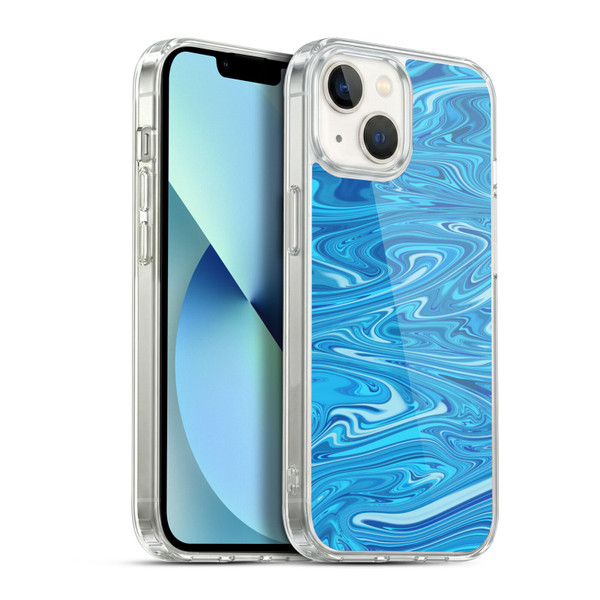 Suzan Lind Marble Light Blue Soft Gel Case for Apple iPhone 13