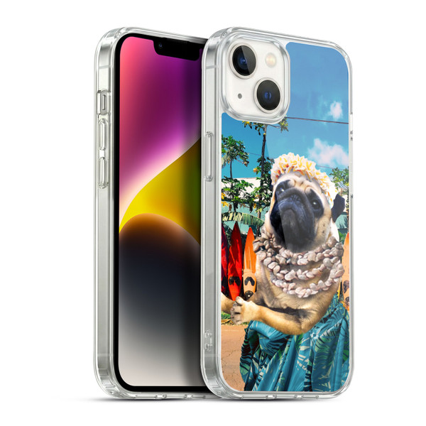 Random Galaxy Animals Aloha Hawaiian Pug Soft Gel Case for Apple iPhone 14 Plus & MagSafe