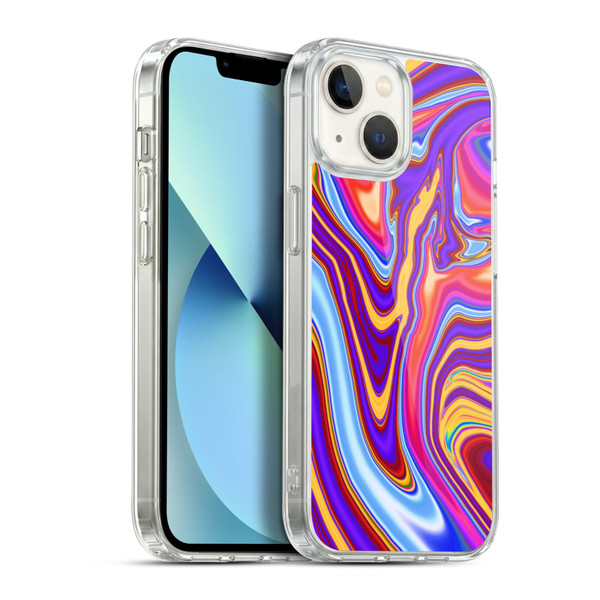Suzan Lind Marble Purple Yellow Red Soft Gel Case for Apple iPhone 13
