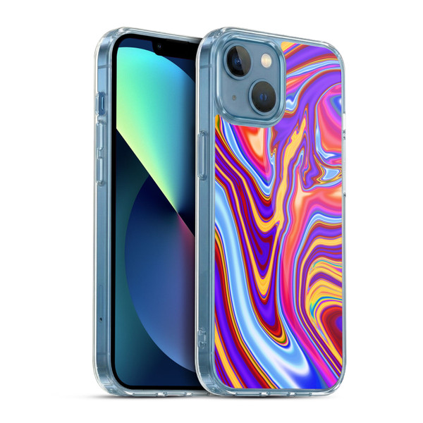 Suzan Lind Marble Purple Yellow Red Soft Gel Case for Apple iPhone 13 Mini & MagSafe