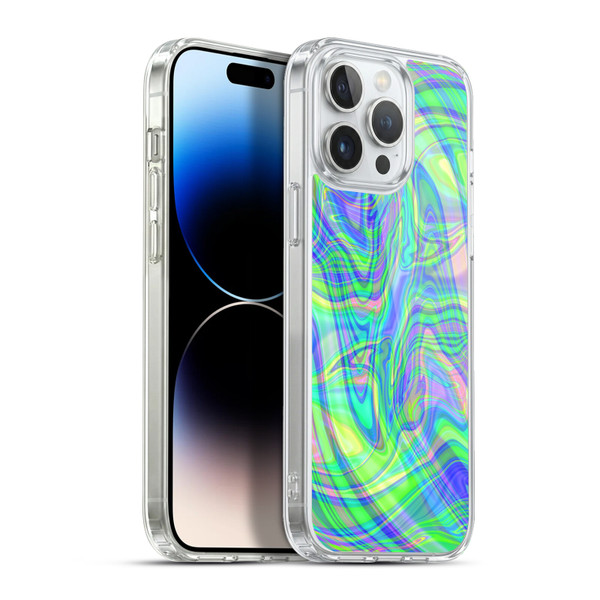 Suzan Lind Marble Green Purple Soft Gel Case for Apple iPhone 13 Pro Max & MagSafe