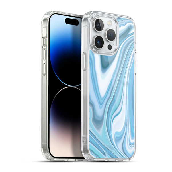 Suzan Lind Marble Light Blue Pastel Soft Gel Case for Apple iPhone 13 Pro Max & MagSafe