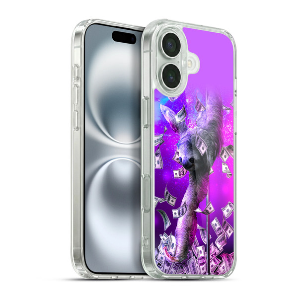Random Galaxy Animals Dancing Strip Pole Sloth Soft Gel Case for Apple iPhone 16 Plus & MagSafe