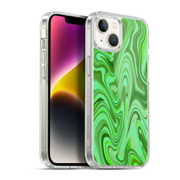 Suzan Lind Marble Light Green Soft Gel Case for Apple iPhone 14 Plus & MagSafe