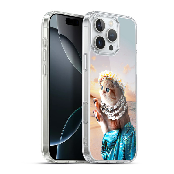 Random Galaxy Animals Aloha Hawaiian Cat Soft Gel Case for Apple iPhone 16 Pro Max & MagSafe