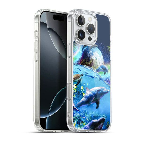 Random Galaxy Animals Galaxy Dolphins Soft Gel Case for Apple iPhone 16 Pro Max & MagSafe
