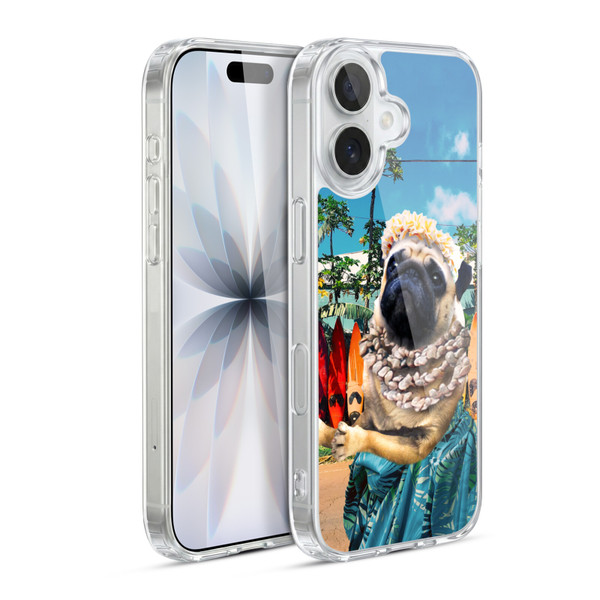 Random Galaxy Animals Aloha Hawaiian Pug Soft Gel Case for Apple iPhone 17