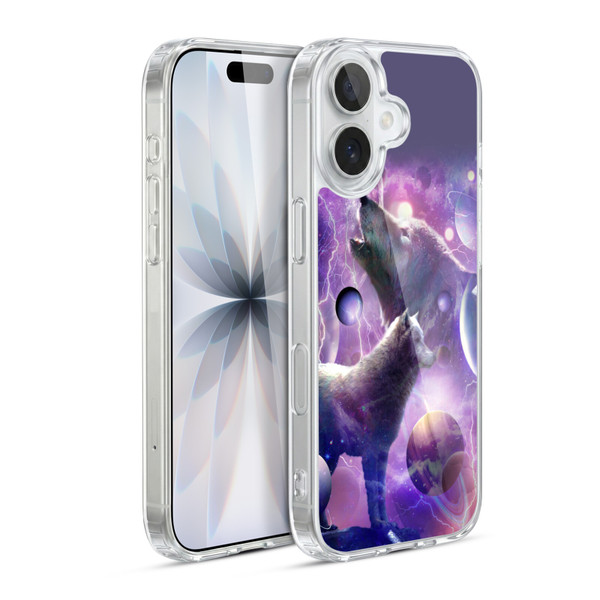 Random Galaxy Animals Cosmic Wolf Space Soft Gel Case for Apple iPhone 17