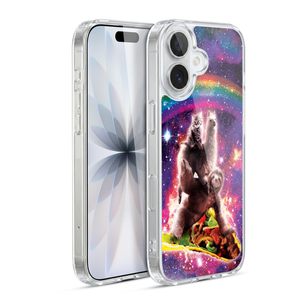Random Galaxy Animals Space Cat Llama Sloth On Taco Soft Gel Case for Apple iPhone 17