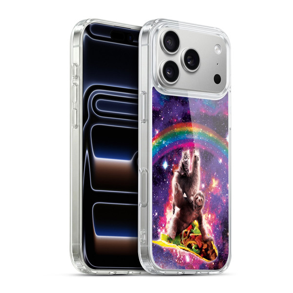 Random Galaxy Animals Space Cat Llama Sloth On Taco Soft Gel Case for Apple iPhone 17 Pro Max