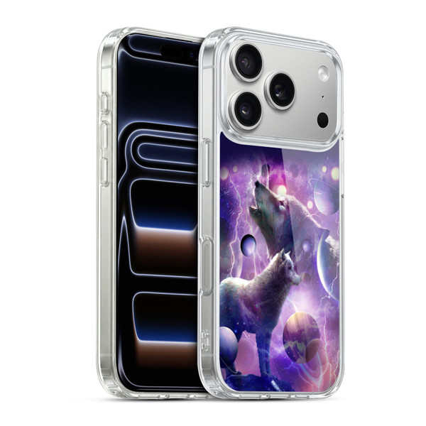 Random Galaxy Animals Cosmic Wolf Space Soft Gel Case for Apple iPhone 17 Pro