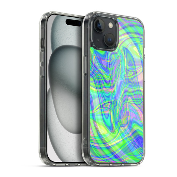 Suzan Lind Marble Green Purple Soft Gel Case for Apple iPhone 15 Plus & MagSafe