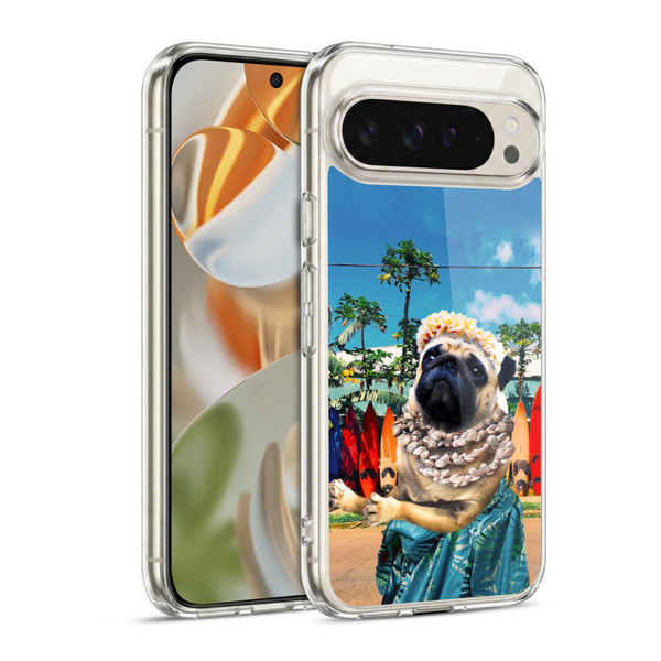 Random Galaxy Animals Aloha Hawaiian Pug Soft Gel Case for Google Pixel 9 / Pixel 9 Pro