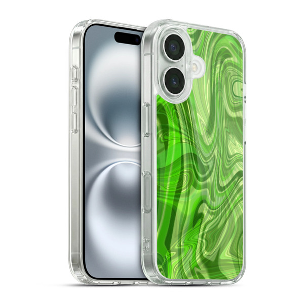 Suzan Lind Marble Green Soft Gel Case for Apple iPhone 16 & MagSafe