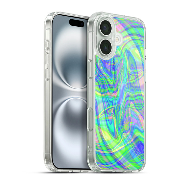Suzan Lind Marble Green Purple Soft Gel Case for Apple iPhone 16 Plus & MagSafe