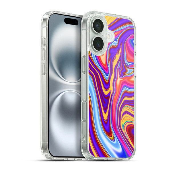 Suzan Lind Marble Purple Yellow Red Soft Gel Case for Apple iPhone 16 Plus & MagSafe