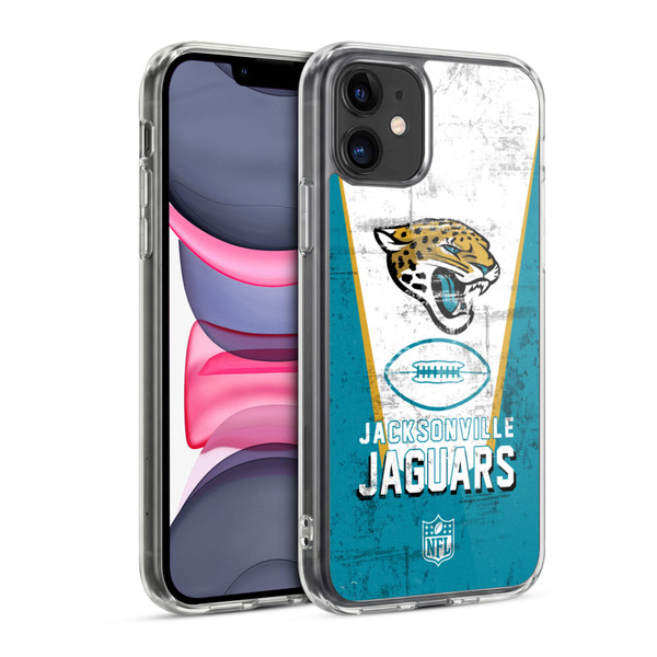 NFL Jacksonville Jaguars Logo Art Banner Soft Gel Case for Apple iPhone 11