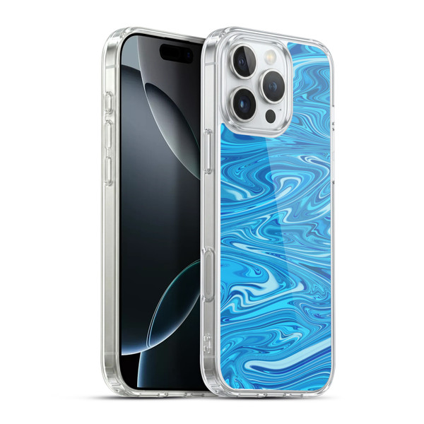 Suzan Lind Marble Light Blue Soft Gel Case for Apple iPhone 16 Pro Max & MagSafe