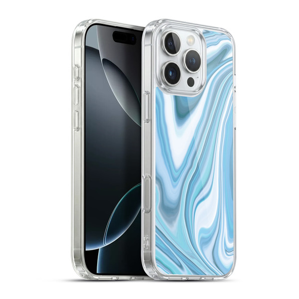 Suzan Lind Marble Light Blue Pastel Soft Gel Case for Apple iPhone 16 Pro Max & MagSafe