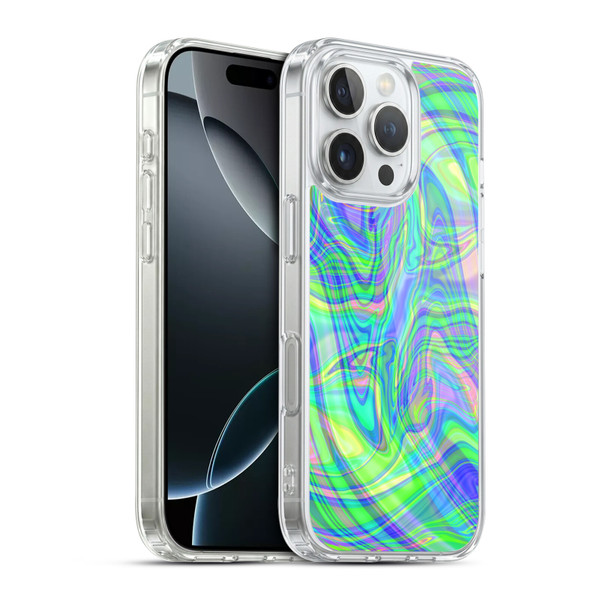 Suzan Lind Marble Green Purple Soft Gel Case for Apple iPhone 16 Pro & MagSafe