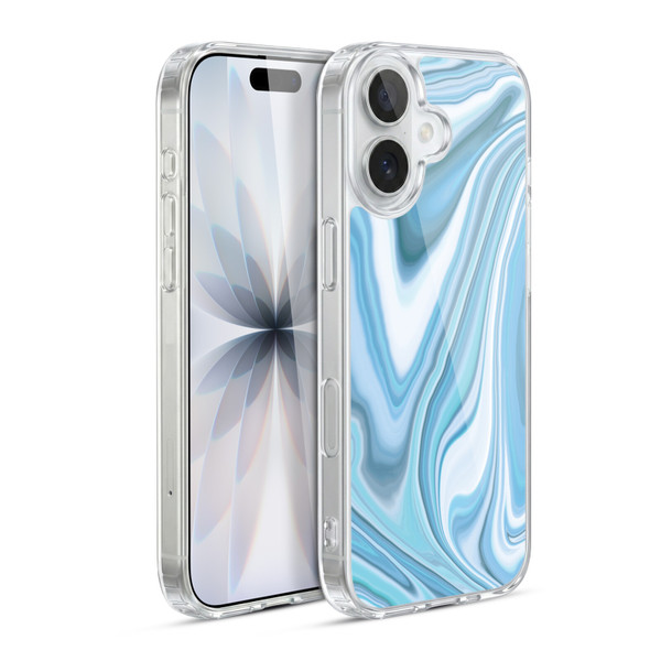 Suzan Lind Marble Light Blue Pastel Soft Gel Case for Apple iPhone 17