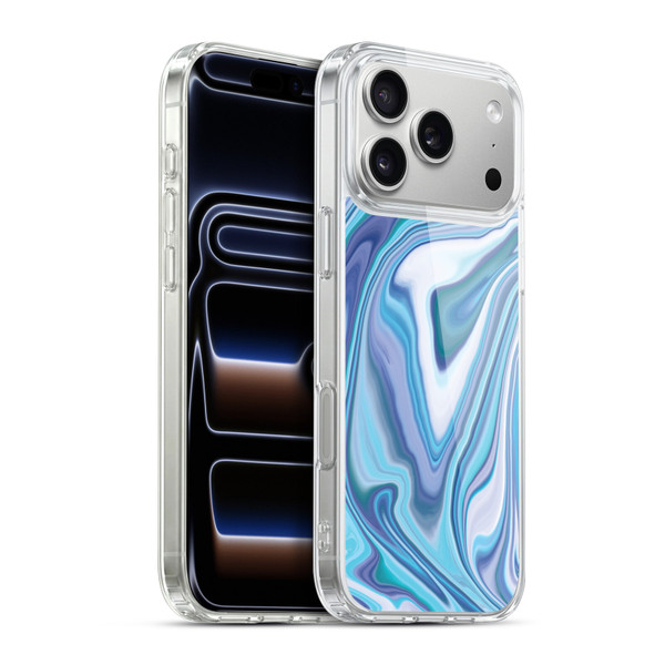 Suzan Lind Marble Dark Blue Pastel Soft Gel Case for Apple iPhone 17 Pro Max