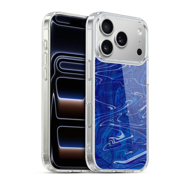 Suzan Lind Marble Dark Blue Soft Gel Case for Apple iPhone 17 Pro