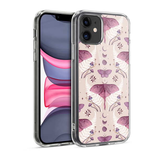 Episodic Drawing Art Emerald Pink Pattern Soft Gel Case for Apple iPhone 11